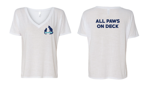 Women's ALL PAWS ON DECK V-Neck T-Shirt